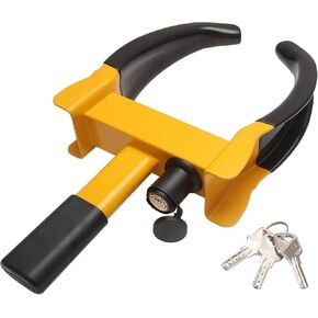 MaySpare Universal Wheel Lock, Heavy Duty Tire Lock, Automotive Anti-Theft Lock for Cars, SUVs, Motorcycles, Golf Carts, Bright Color for Deterrence, with 3 Locks(Yellow-Black) in Kuwait