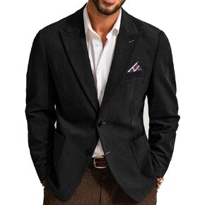 PJ PAUL JONES Mens Blazer Vintage Corduroy Jacket Formal Classic Two Buttons Sport Coats