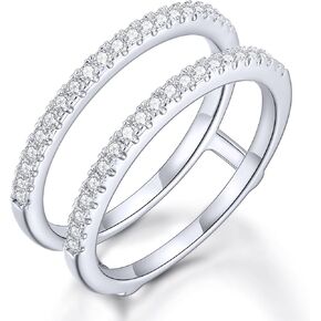 KSTYLE Moissanite Ring Enhancer Wedding Bands for Women Ring Guard for Engagement Rings, D Color VVS1 Lab Created Moissanite 925 Sterling Silver Wedding Ring Protector