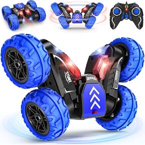 RC Stunt Cars، سيارة تحكم عن بعد 2.4 جيجا هرتز مع لعبة سيارة دوارة 360 درجة على الوجهين، قابلة لإعادة الشحن 4WD على الطرق الوعرة RC ألعاب سيارات للأطفال 3 4 5 6 7 8-12 سنة هدية عيد ميلاد للأولاد والبنات