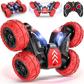 RC Stunt Cars، سيارة تحكم عن بعد 2.4 جيجا هرتز مع لعبة سيارة دوارة 360 درجة على الوجهين، قابلة لإعادة الشحن 4WD على الطرق الوعرة RC ألعاب سيارات للأطفال 3 4 5 6 7 8-12 سنة هدية عيد ميلاد للأولاد والبنات