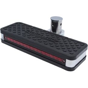 Die Cast Aluminum Tow Step with LED Brake Light, 24 Inch 4 Flat Trailer Electrical Connector, and 500 Pound Weight Rating, Black