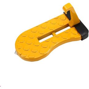 عتبة باب السيارة لسهولة الوصول إلى السقف - خطاف خطوة للسيارة مصنوع من سبائك الألومنيوم متعدد الطي لمعظم السيارات وسيارات الدفع الرباعي والشاحنات - مع كاسر زجاج - ملحقات رف السقف - أقصى حمولة 400 رطل (عبوة واحدة صفراء) in Kuwait