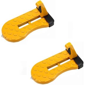 Car Door Step for Easy Roof Access -Multi-Foldable Aluminum Alloy Car Step Hook for Most Cars, SUVs, Trucks - with Glass Breaker - Roof Rack Accessories - Max Load 400 lbs(Yellow 1 Pack)