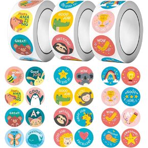 1500PCS Teacher Stickers Classroom Stickers Motivational Stickers for Kids Stickers for Students Classroom Teacher Must Haves-24 Cute Designs, 1 inch