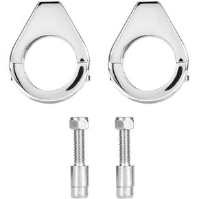 Motorcycle Modified Turn Light,ANGGREK 1 Mount Bracket Aluminium Alloy 41mm Fork Clamps fit for All with 39mm Fork Tubes(Plated Silver)