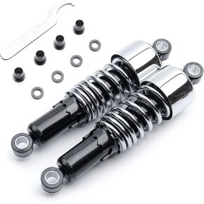 MoKitDora Motorcycle Rear Harley Lowering Slammer Shock 10.5"/267mm Universal Rear Suspension Kit, 1980-up Harley Touring and 1983-up Sportsters, 1991-up Dyna,1 Pair Black