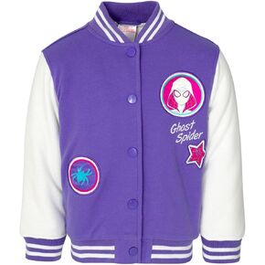 Marvel Spider-Man Spider-Gwen Girls Varsity Bomber Jacket Toddler to Big Kid