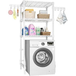 Ulif U8 Laundry Room Storage Organizer, Over The Washer and Dryer Storage Shelves for Laundry Organization, 35"W x 13.4"D x 76.2"H, Suit Washing Machine Width Within 32.6", Hold 304 lb, Black in Kuwait
