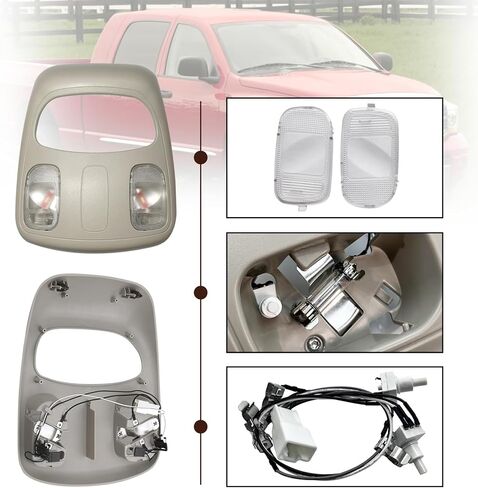 مجموعة مبيت وحدة التحكم العلوية 06-09 Ram 1500 2500 3500 4500 5500 1DK78BD1AA، مصباح قراءة خريطة قبة وحدة التحكم العلوية متوافق مع دودج رام in Saudi Arabia
