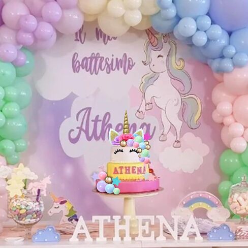 38 PCS Unicorn Cake Topper, Unicorn Flower Cake Decorations with Flowers Balls Stars Unicorn Happy Birthday Cake Decorations for Boys Girls Kids Birthday Party Baby Shower Supplies (Flower) in Saudi Arabia