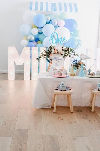 غلاف كعكة عيد الميلاد الأول من MYAMPED - لوازم تزيين كعكة عيد الميلاد الأول باللون الذهبي اللامع، مناسبة لتفضلات استحمام الطفل، أو الكشف عن جنس الطفل، أو حفلة عيد ميلاد الطفل أو دعامات كشك تصوير الطفل in Saudi Arabia