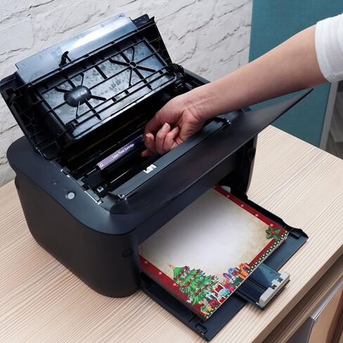 Teling 48 Sheets Christmas Stationery Paper 8.5 x 11'' Printer Paper Christmas Letter Paper Writing Paper Holiday Letterhead for Notes Greeting Cards Invitations Office School Printing (House) in Kuwait