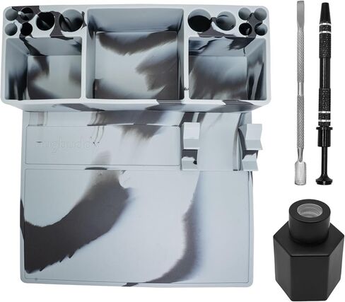 محطة أدوات الشمع - منظم السجادة والملحقات - سطح سيليكون مقاوم للحرارة وغير لاصق - تشتمل المجموعة على الملحقات: مرطبان ISO، أداة وممسك اللؤلؤ in Kuwait