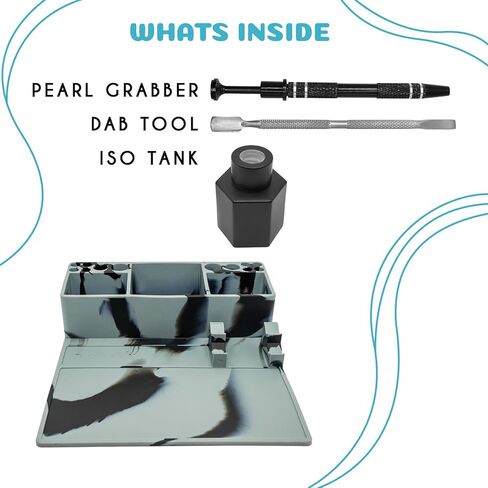 محطة أدوات الشمع - منظم السجادة والملحقات - سطح سيليكون مقاوم للحرارة وغير لاصق - تشتمل المجموعة على الملحقات: مرطبان ISO، أداة وممسك اللؤلؤ in Kuwait