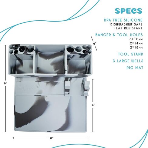 محطة أدوات الشمع - منظم السجادة والملحقات - سطح سيليكون مقاوم للحرارة وغير لاصق - تشتمل المجموعة على الملحقات: مرطبان ISO، أداة وممسك اللؤلؤ in Kuwait