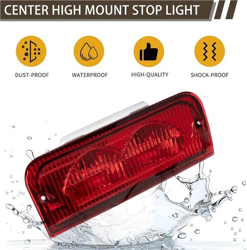 Center High Mount Stop Light Brake Light Compatible with 1992-2022 Ford E150 E250 E350 E450 E550 Econoline Econoline Super Duty Replaces 6C2Z13A613B, F2UZ13A613B, XC2Z13A613BA in Saudi Arabia