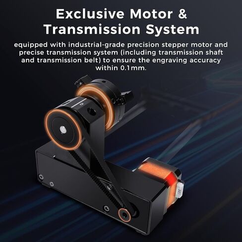 Comgrow 4-in-1 Y-axis Rotary Roller, Suitable for Most Laser Engraving Machines, with 3 Types of Claws and Pins, for Engraving Cylindrical and Spherical Objects, Wine Glass, Tumbler, Rings in Saudi Arabia