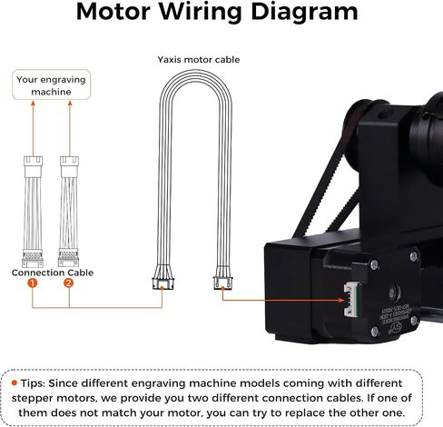 Comgrow 4-in-1 Y-axis Rotary Roller, Suitable for Most Laser Engraving Machines, with 3 Types of Claws and Pins, for Engraving Cylindrical and Spherical Objects, Wine Glass, Tumbler, Rings in Saudi Arabia