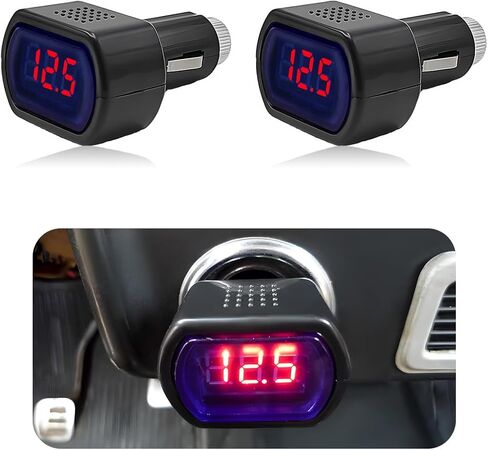 2 PCS Car LED Display Voltmeter, DC 12V 24V Battery Voltage Tester Digital Panel Meter, Electric Voltage Gauge Monitor for Car Truck Motorcycle, Universal Car Accessories in Kuwait