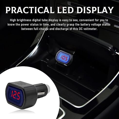 2 PCS Car LED Display Voltmeter, DC 12V 24V Battery Voltage Tester Digital Panel Meter, Electric Voltage Gauge Monitor for Car Truck Motorcycle, Universal Car Accessories in Kuwait