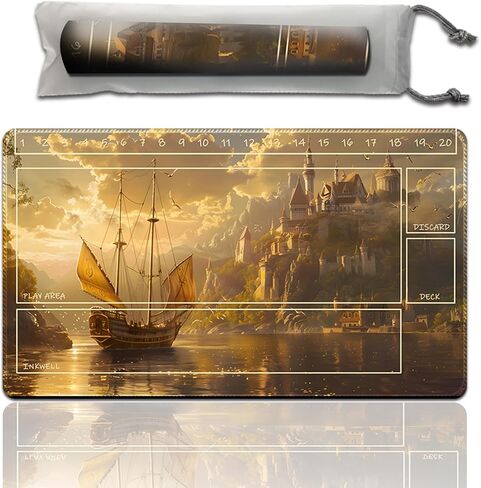Anold Premium Playmat Compatible Lorcana and TCG, 24X14 in Size, Board Game Playmat, Non-Slip Rubber Game Mat with Zones and Free Storage Bag（D3） (D21 with zones) in Saudi Arabia