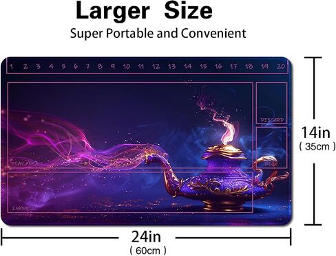 Anold Premium Playmat Compatible Lorcana and TCG, 24X14 in Size, Board Game Playmat, Non-Slip Rubber Game Mat with Zones and Free Storage Bag（D3） (D21 with zones) in Saudi Arabia