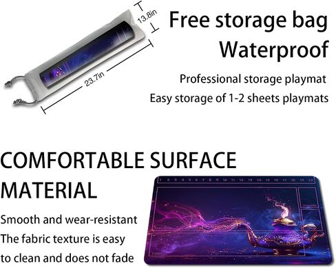 Anold Premium Playmat Compatible Lorcana and TCG, 24X14 in Size, Board Game Playmat, Non-Slip Rubber Game Mat with Zones and Free Storage Bag（D3） (D21 with zones) in Saudi Arabia