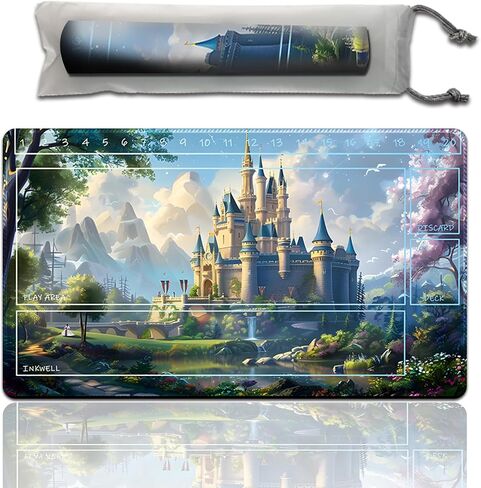 Anold Premium Playmat Compatible Lorcana and TCG, 24X14 in Size, Board Game Playmat, Non-Slip Rubber Game Mat with Zones and Free Storage Bag（D3） (D21 with zones) in Saudi Arabia