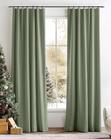 jinchan Christmas Curtains for Living Room, Gingerbread Man Snowflake Velvet Curtains 63 Inch Length 2 Panels Set, Light Filtering Back Tab Christmas Decorations, Golden Foil on Beige in Kuwait