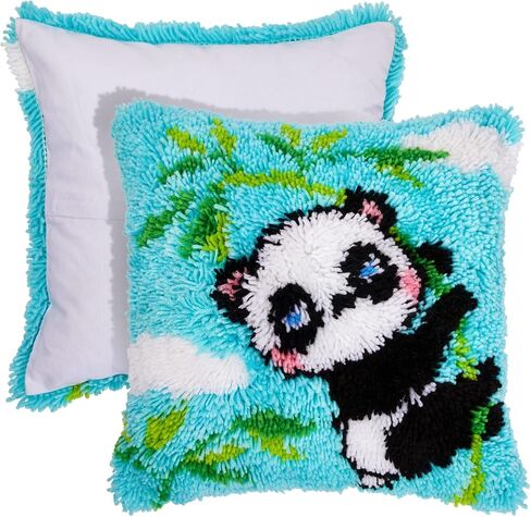 Bright Creations 5-Piece Panda Latch Rug Hooking Kits for Adults Kids Beginners, DIY Crafts (16 x 16 in) in Saudi Arabia