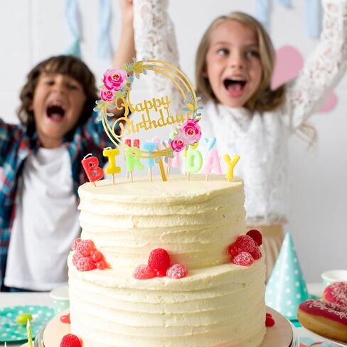10 قطع من أغطية كعكة عيد الميلاد السعيدة، أغطية كعكة ذهبية من الأكريليك لمستلزمات كعكة عيد الميلاد، 10.16 سم × 15.24 سم (ذهبي) in Saudi Arabia