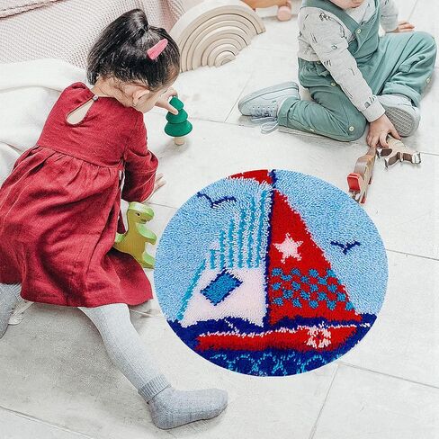 Latch Hook Kits for Adults, Color Printed DIY Rug Carpet Needlework for Home Decoration Festival Gift 20" X 20" (Sunflower) in Saudi Arabia