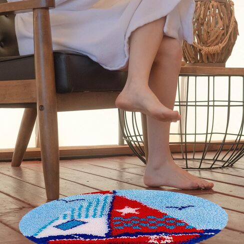 Latch Hook Kits for Adults, Color Printed DIY Rug Carpet Needlework for Home Decoration Festival Gift 20" X 20" (Sunflower) in Saudi Arabia