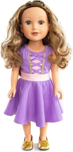 Little Adventures Twirl Princess Doll Dress (Alpine) - Doll Not Included - Machine Washable Child Pretend Play and Party Doll Clothes with No Glitter in Saudi Arabia