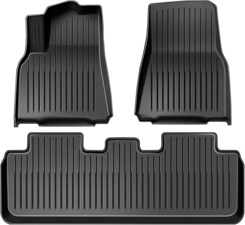 Model y Floor Mats & Cargo Liners, KEEPUP 5-Seat Tesla Model Y All Weather Interior Mats | Rear Trunk Mat | Rear Cargo Liner Set | Front Trunk Liner (Not Compatible with 7-Seat Model) in Saudi Arabia