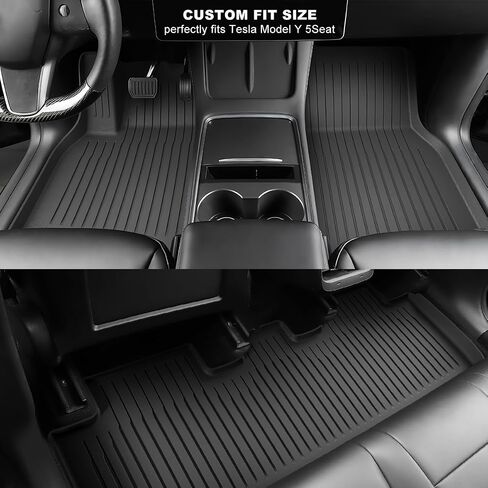 Model y Floor Mats & Cargo Liners, KEEPUP 5-Seat Tesla Model Y All Weather Interior Mats | Rear Trunk Mat | Rear Cargo Liner Set | Front Trunk Liner (Not Compatible with 7-Seat Model) in Saudi Arabia