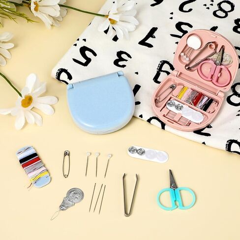 مجموعات الخياطة الصغيرة المحمولة، Ymapinc 2 حزمة السفر مجموعات الخياطة الصغيرة لوازم إصلاح مشروع عدة إبرة الأسرة السفر الخياطة الملحقات المسافر للبالغين منظم DIY البلاستيك in Kuwait