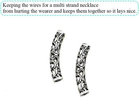 5x36mm Curved Tube Beads Bend Properly Fits Skin Line Vibrant Silver Shine Evenly Wide Inside Feed Through Noodle Charms Quality Brass for Handmade Memory Bracelets Earrings 5 Pcs in Saudi Arabia
