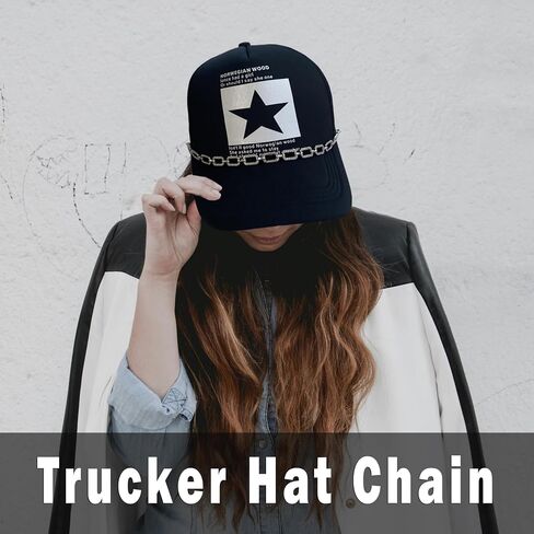 3PCS Trucket Hat Chains Metal Chains for Hat Bill Decoration Trucket Hat Charms DIY Mesh Baseball Cap Accessories in Kuwait