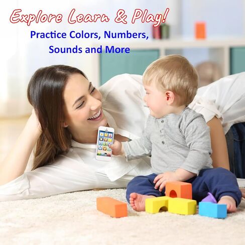 لعبة الهاتف الخليوي للأطفال الصغار تعلم اللعب الهاتف الذكي | مع 8 أوضاع وأضواء وامضة للأولاد والبنات in Kuwait