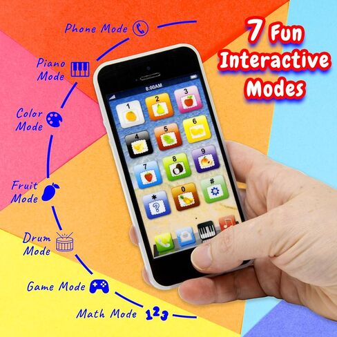 لعبة الهاتف الخليوي للأطفال الصغار تعلم اللعب الهاتف الذكي | مع 8 أوضاع وأضواء وامضة للأولاد والبنات in Kuwait