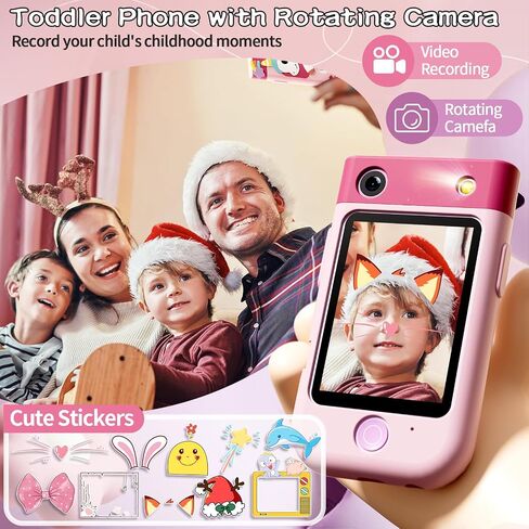 Kids Smart Phone for Girls Toys,Gift for 3 4 5 6 7 8 9 10 Year Old Girl Christmas Birthday Kids Toys,2.8" Touchscreen Toddler Learning Cell Toy Phone with Rotating Camera,Game,Music Player,32G SD Card in Saudi Arabia