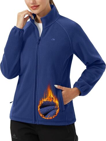 Pioneer Camp Women's Lightweight Fleece Jacket Full Zip Polar Soft Warm Winter Coat Antistatic Outwear with Zipper Pockets in Kuwait