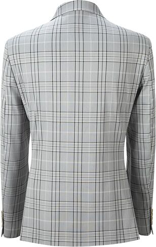 Mens Blazer Slim Fit Stripes Casual Two Buttons Sport Coats Lightweight Mens Business Notch Lapel Suit Jacket in Saudi Arabia