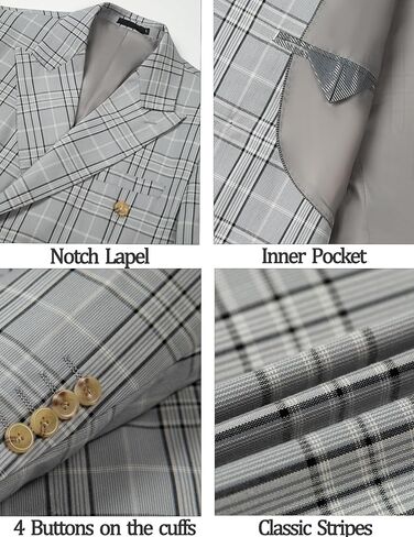 Mens Blazer Slim Fit Stripes Casual Two Buttons Sport Coats Lightweight Mens Business Notch Lapel Suit Jacket in Saudi Arabia
