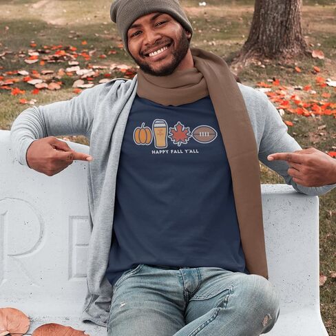 Life is Good Men's Crusher Tee, Short Sleeve Cotton Graphic T-Shirts, Happy Fall Icons in Saudi Arabia