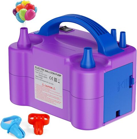 Electric Balloon Pump, Portable Dual Nozzle Electric Balloon Air Inflator for Party Decoration, 110V 600W Balloon Blower Pump Inflation-Rose Red in Saudi Arabia