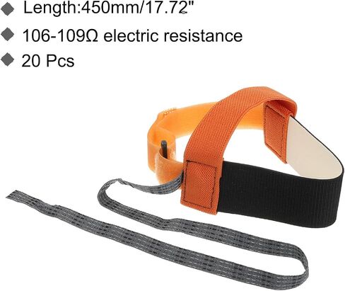 MECCANIXITY 2pcs ESD Anti Static Foot Heel Straps Anti Static Wrist Strap Band Adjustable for Grounding Removing Static Orange in Kuwait