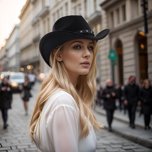 ورأى قبعة الغربية النساء الرجال قبعة رعاة البقر واسعة حافة للحزب الغربي in Kuwait